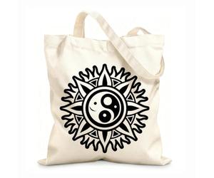 AILOONG Cabane à bandoulière en sangle une icône de style solide représentant le symbole de l'harmonie tissu épais de 12 oz Sac à dessin 31x36cm Moyen