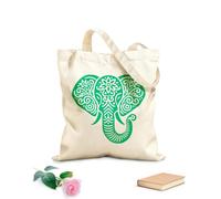 AILOONG Cabane à bandoulière en sangle une représentation stylisée et graphique d'un éléphant orné de motifs floraux et cachemire tissu épais de 340g/m² Sac à dessin