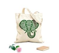 AILOONG Cabane à bandoulière en sangle une représentation stylisée et graphique d'un éléphant orné de motifs floraux et cachemire tissu épais de 340g/m² Sac à dessin