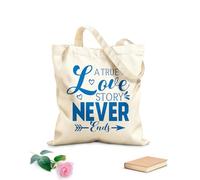 AILOONG Cabane à bandoulière en sangle Une véritable histoire d'amour ne finit jamais - Modèle de Saint-Valentin tissu épais de 340g/m² Sac à dessin