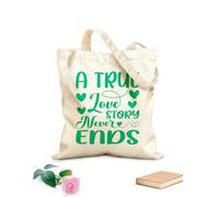 AILOONG Cabane à bandoulière en sangle Une véritable histoire d'amour ne finit jamais : typographie pour la Saint-Valentin tissu épais de 340g/m² Sac à dessin