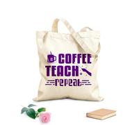 AILOONG Cabane à poignée plate café enseigner répéter la conception de la journée internationale du café tissu épais de 340g/m² Remplace le cartable