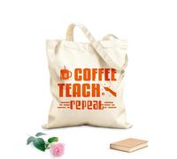 AILOONG Cabane à poignée plate café enseigner répéter la conception de la journée internationale du café tissu épais de 340g/m² Remplace le cartable