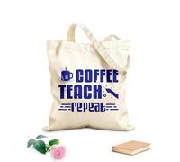 AILOONG Cabane à poignée plate café enseigner répéter la conception de la journée internationale du café tissu épais de 340g/m² Remplace le cartable