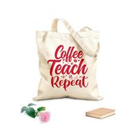 AILOONG Cabane à poignée plate café enseigner répéter typographie enseignement citations slogan tissu épais de 340g/m² Remplace le cartable