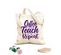 AILOONG Cabane à poignée plate café enseigner répéter typographie enseignement citations slogan tissu épais de 340g/m² Remplace le cartable