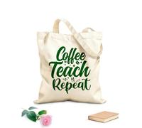 AILOONG Cabane à poignée plate café enseigner répéter typographie enseignement citations slogan tissu épais de 340g/m² Remplace le cartable