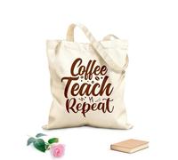 AILOONG Cabane à poignée plate café enseigner répéter typographie enseignement citations slogan tissu épais de 340g/m² Remplace le cartable