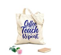 AILOONG Cabane à poignée plate café enseigner répéter typographie enseignement citations slogan tissu épais de 340g/m² Remplace le cartable