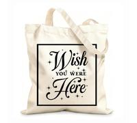 AILOONG Cabane à poignée plate Citations commémoratives de Noël : J’aurais aimé que tu sois là tissu épais de 12 oz Remplace le cartable 31x36cm Moyen