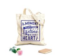 AILOONG Cabane à poignée plate Citations commémoratives de Noël Un moment dans nos bras Une vie entière dans nos cœurs tissu épais de 340g/m² Remplace le cartable