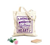 AILOONG Cabane à poignée plate Citations commémoratives de Noël Un moment dans nos bras Une vie entière dans nos cœurs tissu épais de 340g/m² Remplace le cartable