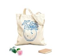 AILOONG Cabane à poignée plate Cocktails frais avec glaçons dans différents verres, dessin à la main, comme dans une boîte de nuit ou un bar de plage. tissu épais de 340g/m² Remplace le cartable