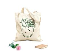 AILOONG Cabane à poignée plate Cocktails frais avec glaçons dans différents verres, dessin à la main, comme dans une boîte de nuit ou un bar de plage. tissu épais de 340g/m² Remplace le cartable