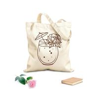 AILOONG Cabane à poignée plate Cocktails frais avec glaçons dans différents verres, dessin à la main, comme dans une boîte de nuit ou un bar de plage. tissu épais de 340g/m² Remplace le cartable