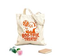 AILOONG Cabane à poignée plate De délicieuses friandises, un mignon petit fantôme effrayant tenant un bonbon tissu épais de 340g/m² Remplace le cartable