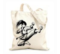 AILOONG Cabane à poignée plate design de fille karaté taekwondo art martial tissu épais de 12 oz Remplace le cartable 35x40cm Grand