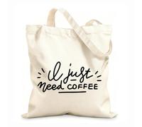 AILOONG Cabane à poignée plate ensemble de citations calligraphiées à la main sur le thème du café tissu épais de 12 oz Remplace le cartable 25x30cm Petit