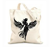 AILOONG Cabane à poignée plate harmonie céleste, logo angélique, présence sereine, symbole d'ange ailé tissu épais de 12 oz Remplace le cartable 25x30cm Petit