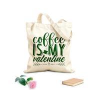 AILOONG Cabane à poignée plate Le café est ma Saint-Valentin tissu épais de 340g/m² Remplace le cartable