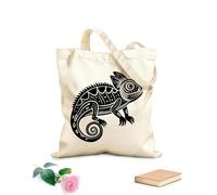 AILOONG Cabane à poignée plate motif de tatouage caméléon tissu épais de 12 oz Remplace le cartable 25x30cm Petit