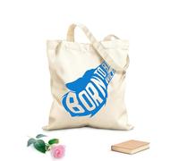 AILOONG Cabane à poignée plate Tête de loup avec inscription : Né pour être sauvage tissu épais de 340g/m² Remplace le cartable