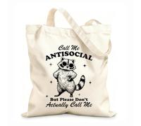 AILOONG Cabane à poignée plate Vous pouvez me traiter de sociopathe, mais s'il vous plaît, ne me traitez pas de raton laveur. tissu épais de 12 oz Remplace le cartable 25x30cm Petit