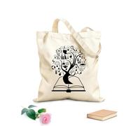 AILOONG Cabane en toile écrue Arbre des sciences, symbole de l'école e mathématiques tissu épais de 12 oz Utilise comme sac à outils 25x30cm Petit