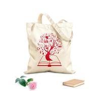 AILOONG Cabane en toile écrue Arbre des sciences, symbole de l'école e mathématiques tissu épais de 340g/m² Utilise comme sac à outils