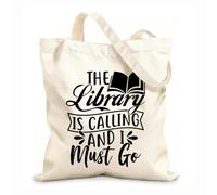 AILOONG Cabane en toile écrue Bibliothèque de lettrage créatif Phrase : il faut y aller tissu épais de 12 oz Utilise comme sac à outils 35x40cm Grand