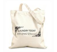 AILOONG Cabane en toile écrue Citation inspirante : « Laver aujourd’hui ou demain ». tissu épais de 12 oz Utilise comme sac à outils 25x30cm Petit