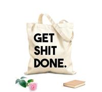 AILOONG Cabane en toile écrue Citation motivante « Fais avancer les choses » tissu épais de 12 oz Utilise comme sac à outils 25x30cm Petit