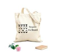 AILOONG Cabane en toile écrue Citation sur la barbe Salon de coiffure tissu épais de 12 oz Utilise comme sac à outils 25x30cm Petit