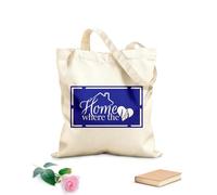 AILOONG Cabane en toile écrue Citation sur la maison : « La maison, c'est là où l'amour est présent. » tissu épais de 340g/m² Utilise comme sac à outils