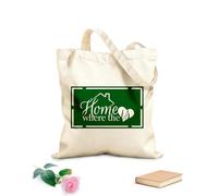 AILOONG Cabane en toile écrue Citation sur la maison : « La maison, c'est là où l'amour est présent. » tissu épais de 340g/m² Utilise comme sac à outils