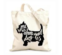 AILOONG Cabane en toile écrue Citation sur les animaux de compagnie et les chiens : « Où est votre chien ? » tissu épais de 12 oz Utilise comme sac à outils 25x30cm Petit