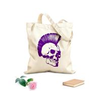 AILOONG Cabane en toile écrue Coiffure mohawk style punk cool avec crâne et os tissu épais de 340g/m² Utilise comme sac à outils