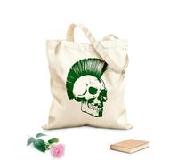 AILOONG Cabane en toile écrue Coiffure mohawk style punk cool avec crâne et os tissu épais de 340g/m² Utilise comme sac à outils