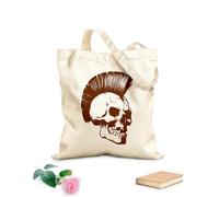 AILOONG Cabane en toile écrue Coiffure mohawk style punk cool avec crâne et os tissu épais de 340g/m² Utilise comme sac à outils