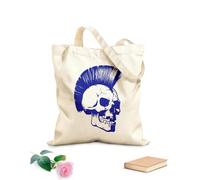 AILOONG Cabane en toile écrue Coiffure mohawk style punk cool avec crâne et os tissu épais de 340g/m² Utilise comme sac à outils
