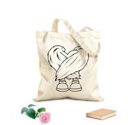 AILOONG Cabane en toile écrue Cœur Ailes Amour Romance Oiseau tissu épais de 12 oz Utilise comme sac à outils 35x40cm Grand