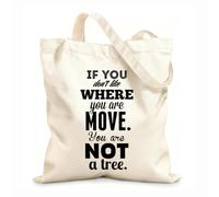 AILOONG Cabane en toile écrue Des citations et des mots qui inspirent si vous n'aimez pas où vous êtes tissu épais de 12 oz Utilise comme sac à outils 31x36cm Moyen