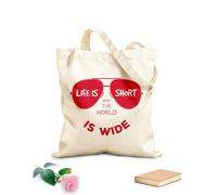 AILOONG Cabane en toile écrue La vie est courte et le monde est vaste. tissu épais de 340g/m² Utilise comme sac à outils