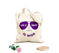 AILOONG Cabane en toile écrue La vie est courte et le monde est vaste. tissu épais de 340g/m² Utilise comme sac à outils