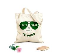 AILOONG Cabane en toile écrue La vie est courte et le monde est vaste. tissu épais de 340g/m² Utilise comme sac à outils