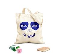 AILOONG Cabane en toile écrue La vie est courte et le monde est vaste. tissu épais de 340g/m² Utilise comme sac à outils