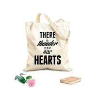 AILOONG Cabane en toile écrue Les citations et les mots inspirent. Il y a du tonnerre dans nos cœurs. tissu épais de 12 oz Utilise comme sac à outils 35x40cm Grand