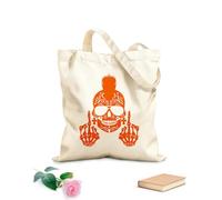 AILOONG Cabane en toile écrue Skull Punk Squelette Doigt d'honneur tissu épais de 340g/m² Utilise comme sac à outils