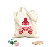 AILOONG Cabane en toile écrue Skull Punk Squelette Doigt d'honneur tissu épais de 340g/m² Utilise comme sac à outils