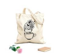 AILOONG Cabane en toile Tasse à café hibou du matin Oiseau Cuisine tissu épais de 12 oz Remplace le cartable 25x30cm Petit